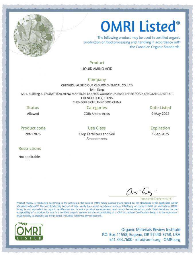 OMRI Listed Liquid Calcium â€” Organic Fertilizer for Soil & Foliar Use